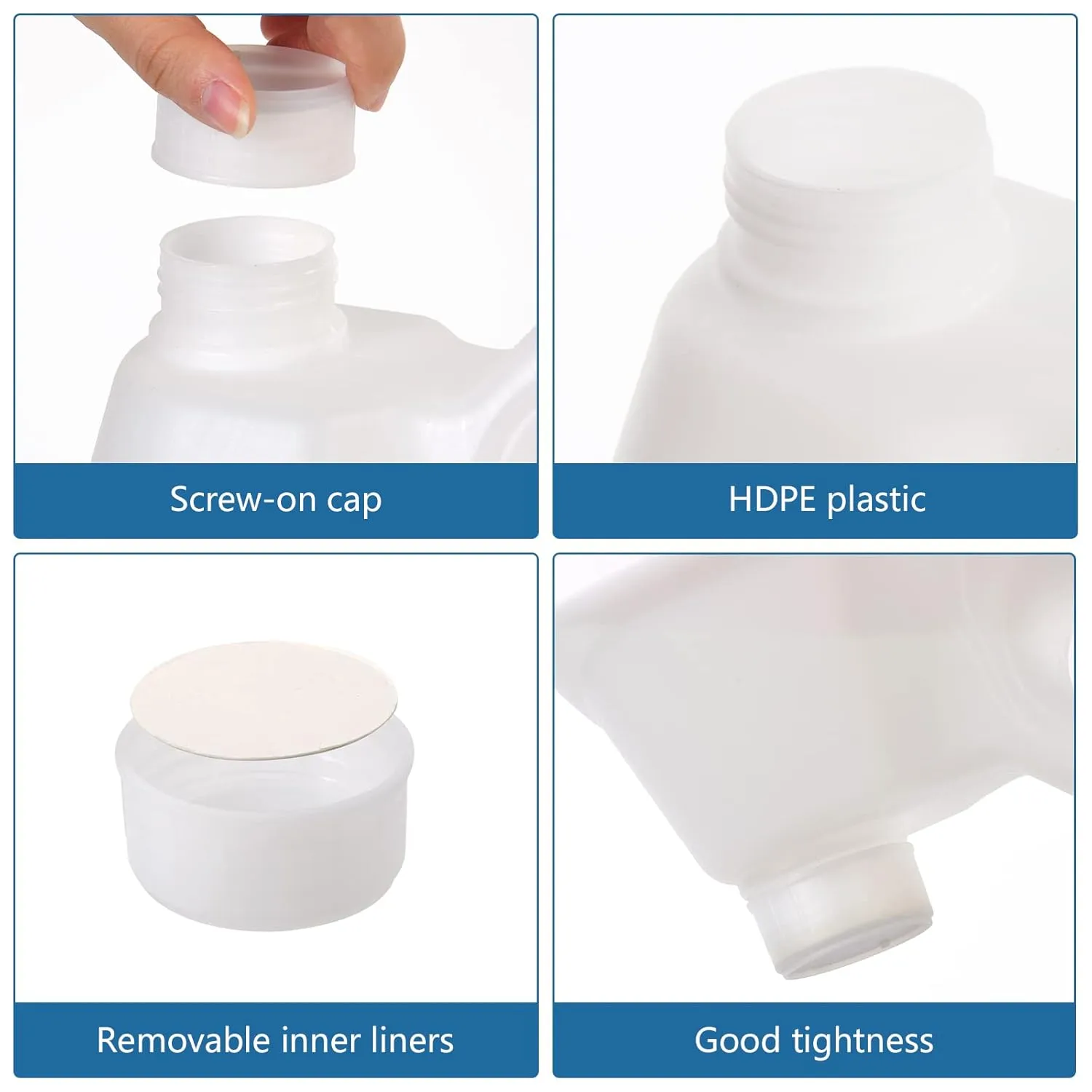 1 Pack 2.5 Gallon Clear Plastic Jugs with Lids, Water Jug Storage Containers with Ergonomic Handle, HDPE Containers for Water, Sauces, Beverage, Soaps, Liquids