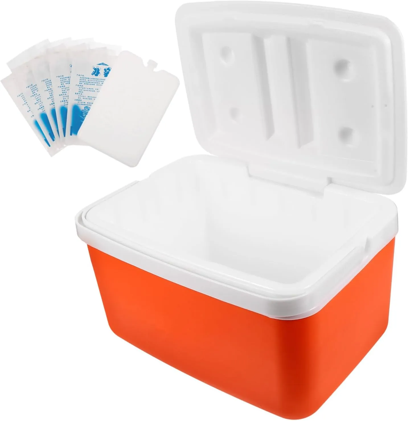 1 Set Outdoor Insulated Picnic Food Storage Box Portable Cooler with Comfortable Handle for Beach BBQ Camping and Road Trips Includes Ice Packs and Ice Board