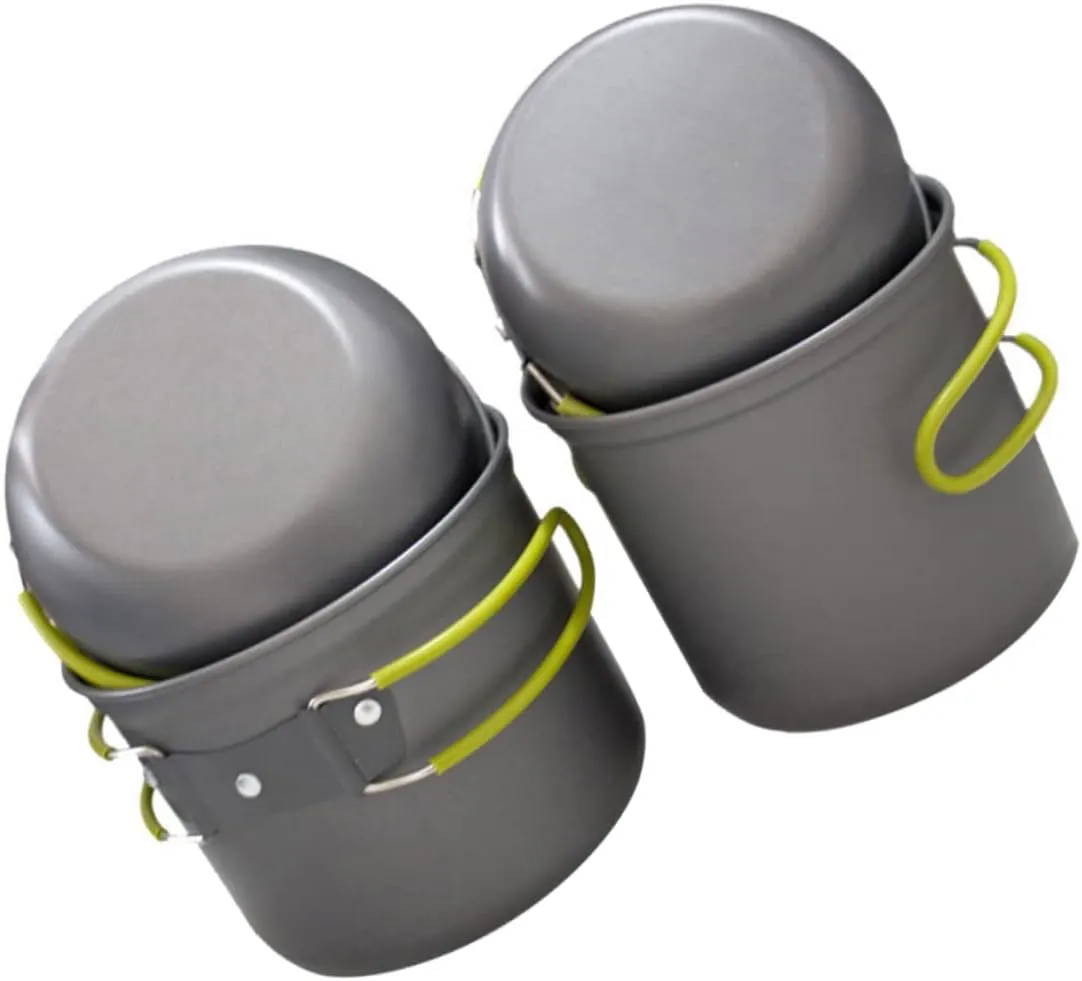 1 Set Portable Outdoor Camping Cookware Thermal Insulation Cooking Pot for People Lightweight Non Deformable Design Easy to Clean and Grip for Hiking and Picnics