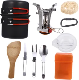 1 Set Portable Outdoor Cooking Tableware Kit for Camping Hiking and Picnics Easy to Clean Lightweight and Non Stick Cooking Utensils Present for Outdoor Enthusiasts