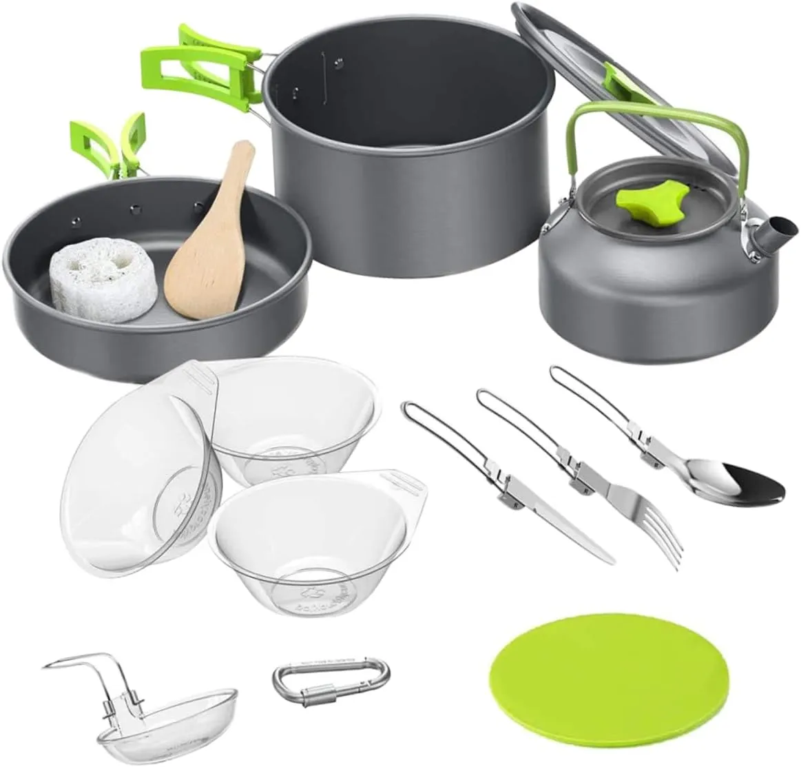1 Set Titanium Camping Cookware Portable Cooking Equipment for Outdoor Hiking Camping Backpacking
