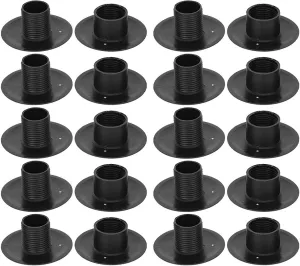 10 Pair of Foosball Machine Bearings, Threaded Structure Foosball Table Parts, Light Weight Table Football Bearing Rods, Black