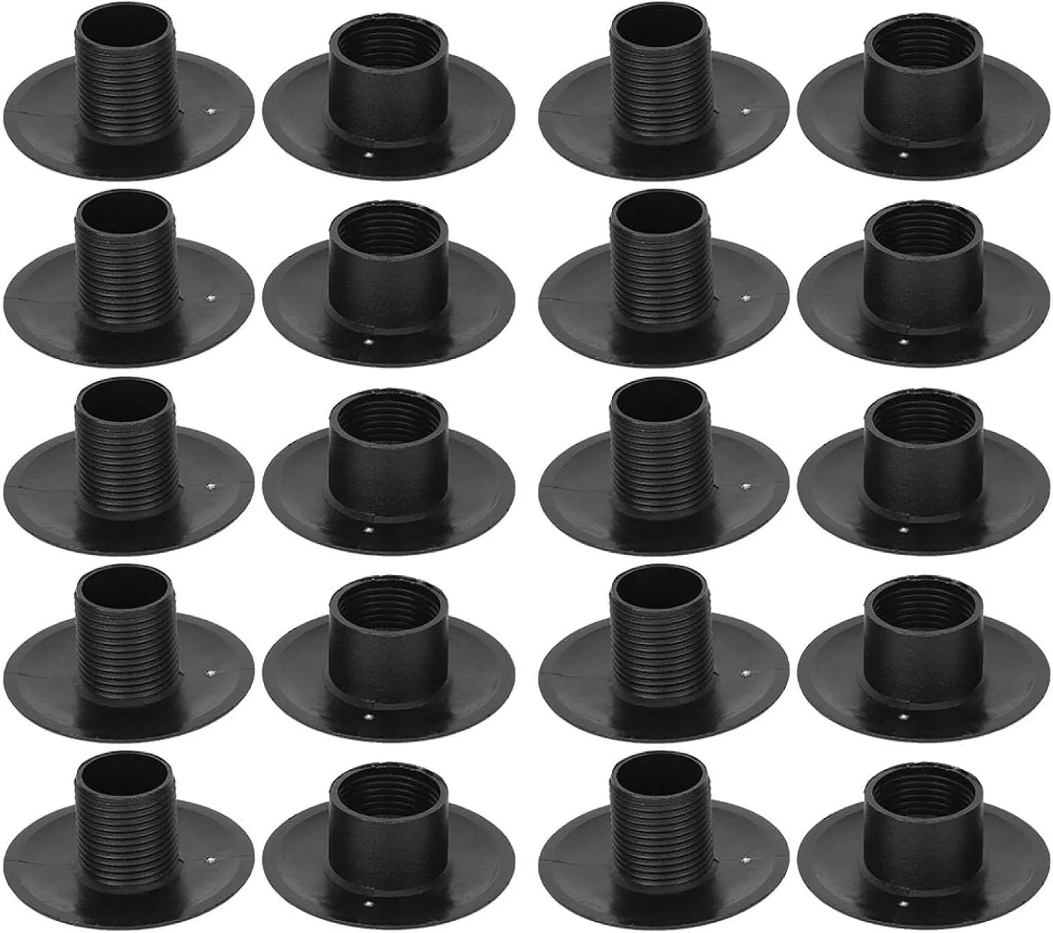 10 Pair of Foosball Machine Bearings, Threaded Structure Foosball Table Parts, Light Weight Table Football Bearing Rods, Black