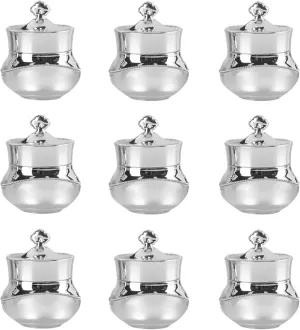 10 PCS 5g Crown Empty Cream Jars Pot Bottle 5ml Acrylic Refillable Bottles Face Cream Container Makeup Jar Travel Bottles with Lid Cosmetic Trial Case for Lotions Creams Eyeshadow(Silver)