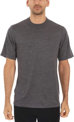 100% Merino Wool Men's Lightweight T-Shirt - Crew Neck Short Sleeve Shirt
