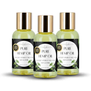 100% Pure Hemp Seed Oil – Cold Pressed, Nutrient-Rich Oil for Skin & Hair Hydration | 3 packs