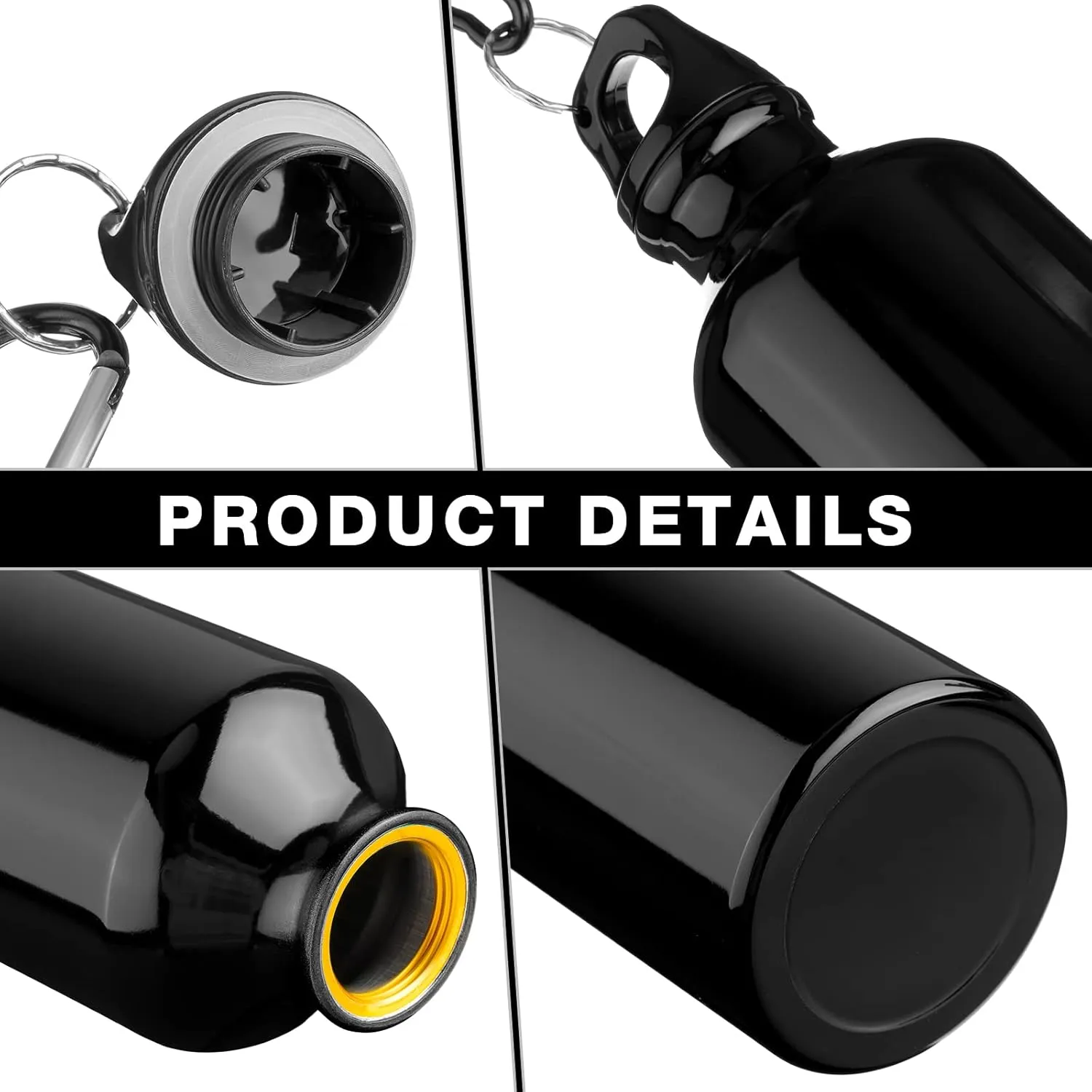 12 Pack 17oz Reusable Aluminum Water Bottles Bulk Outdoor Sport Bike Water Bottle with Leakproof Twist Lids Metal Buckle for Camping Gym Hiking Fishing(Multi Color)