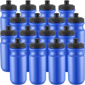 12 Pack Sports Squeeze Water Bottles 20 oz with Easy Open Push/Pull Cap Leak Proof BPA Free Plastic Water Bottles for Bike Cycling Fitness Yoga Camping Workout Outdoor