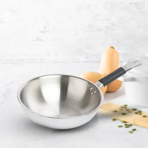 1.2L Allo CookSafe TriPly Wok | Stainless Steel | Induction Friendly | 18cm