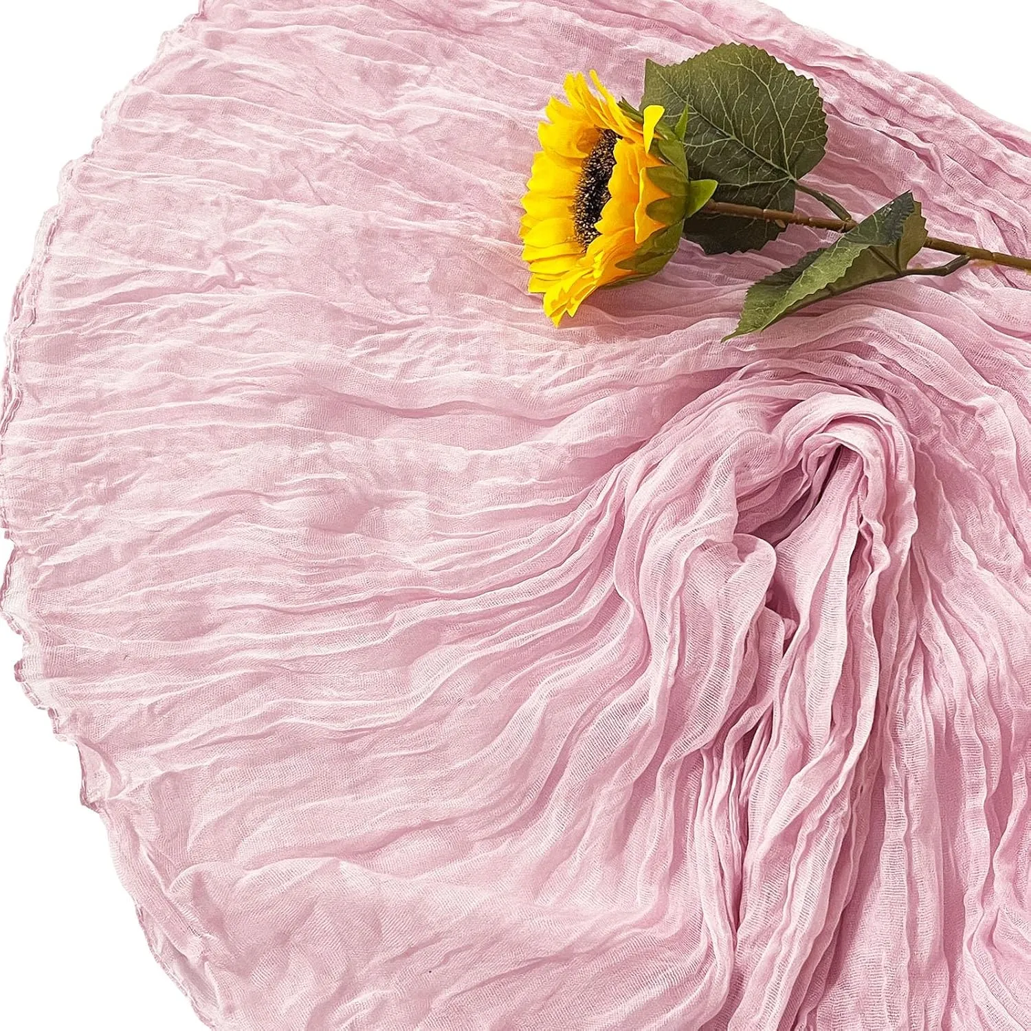 12Pack Light Pink Table Runner 10Ft Cheesecloth Table Runner Boho Gauze Table Runners Long Cheese Cloth Table Runners for Wedding Party Bridal Shower Thanksgiving Christmas