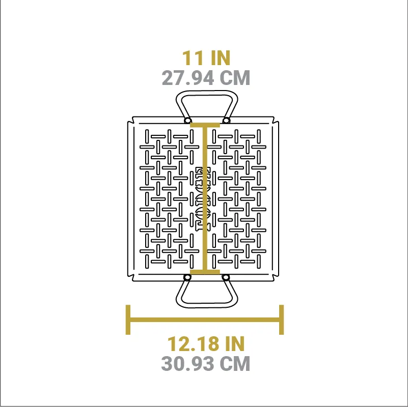 13 x 12 Inch Seasoned Carbon Steel Grilling Basket