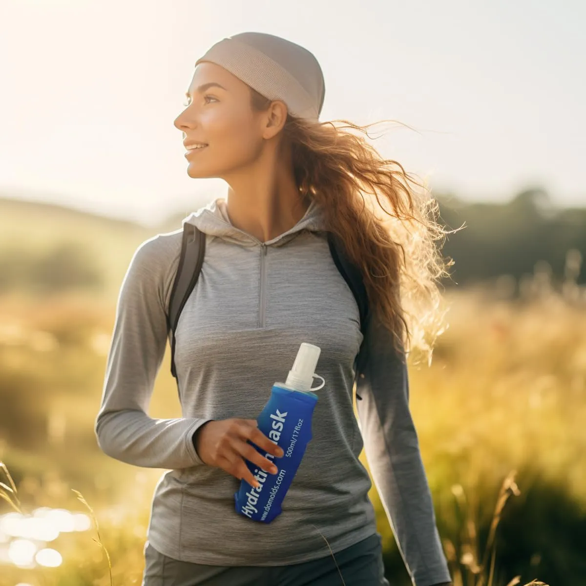 150ML Soft Flask, Running Water Bottle Foldable TPU Hydration Flask for Running Hydration Pack Cycling Hiking Marathon, Pack of 2