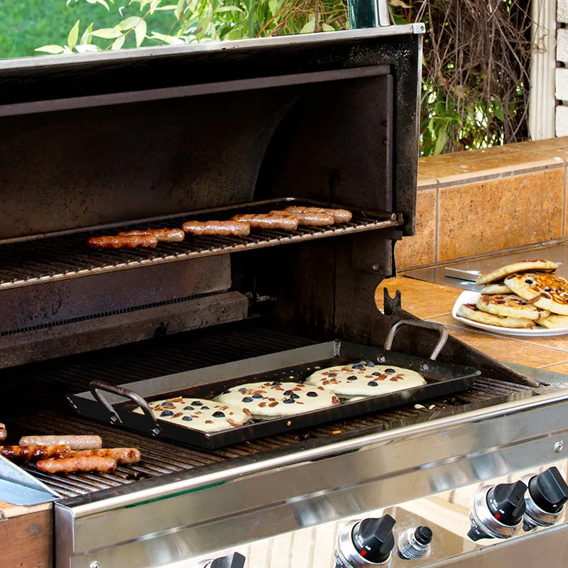 18 x 10 Inch Seasoned Carbon Steel Griddle 