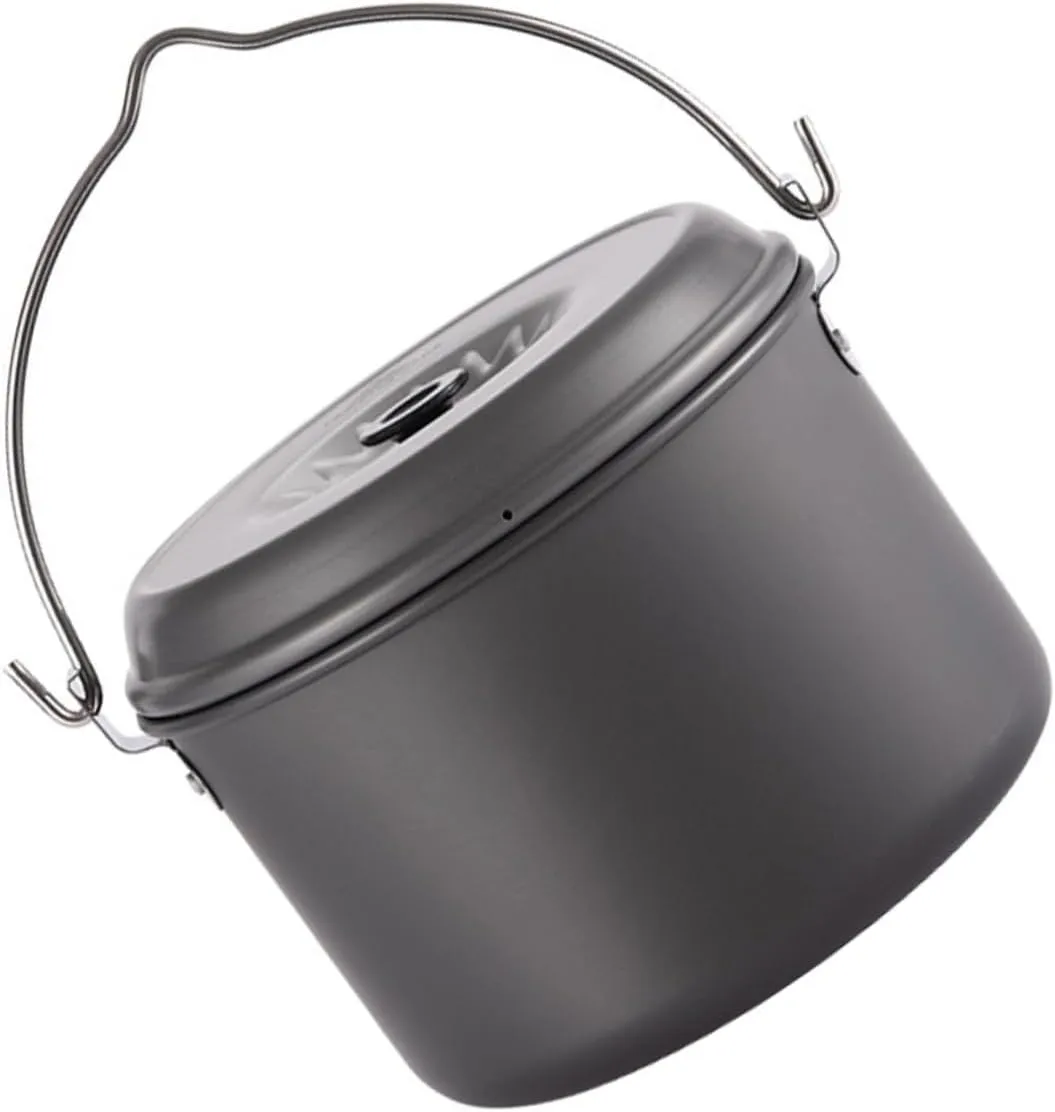 1Pc Camping Pot with Handle Capacity Outdoor Cookware for Hiking Backpacking and Picnics Lightweight Durable and Easy to Carry Camping Hanging Pot