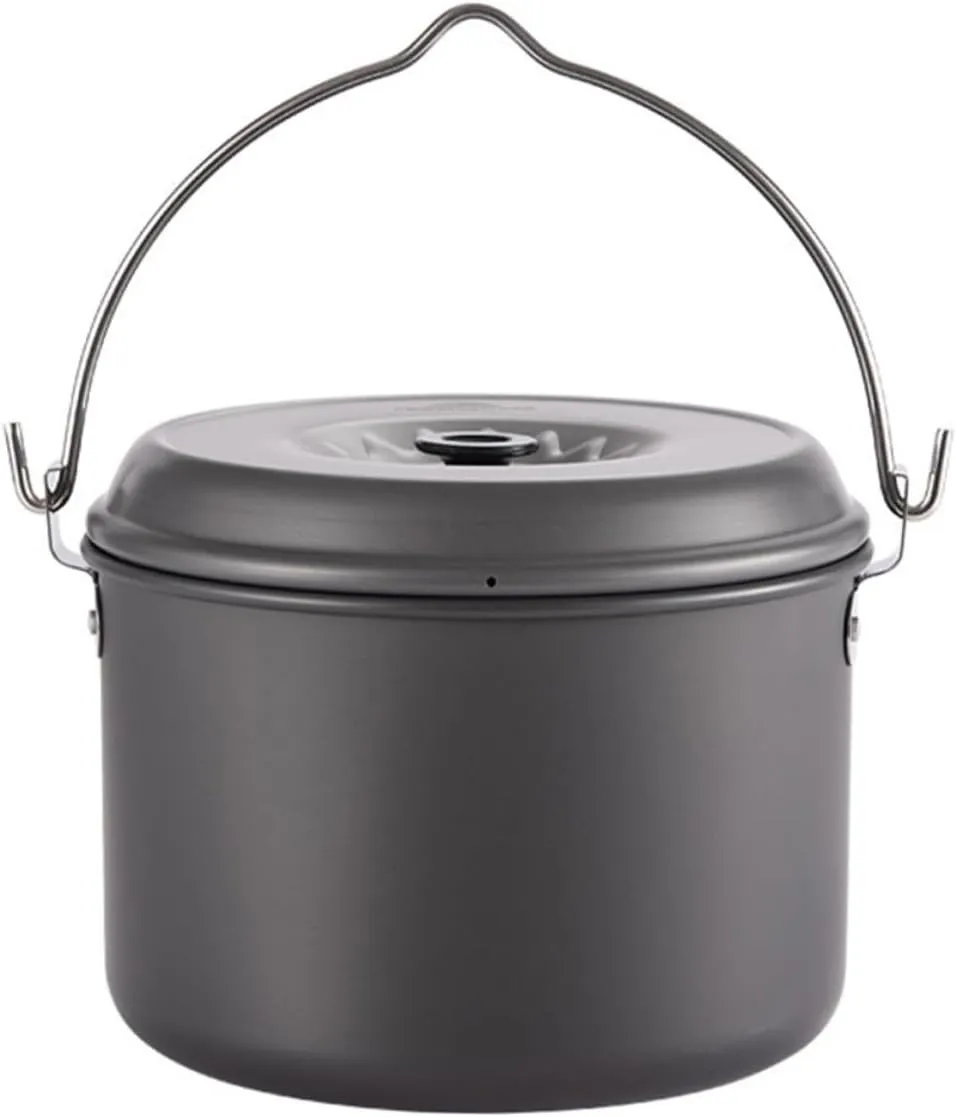 1Pc Portable Camping Pot with Folding Handle for People Lightweight Cookware for Hiking Backpacking and Picnics Non Stick and Easy to Clean Cooking Pot with Excellent Thermal