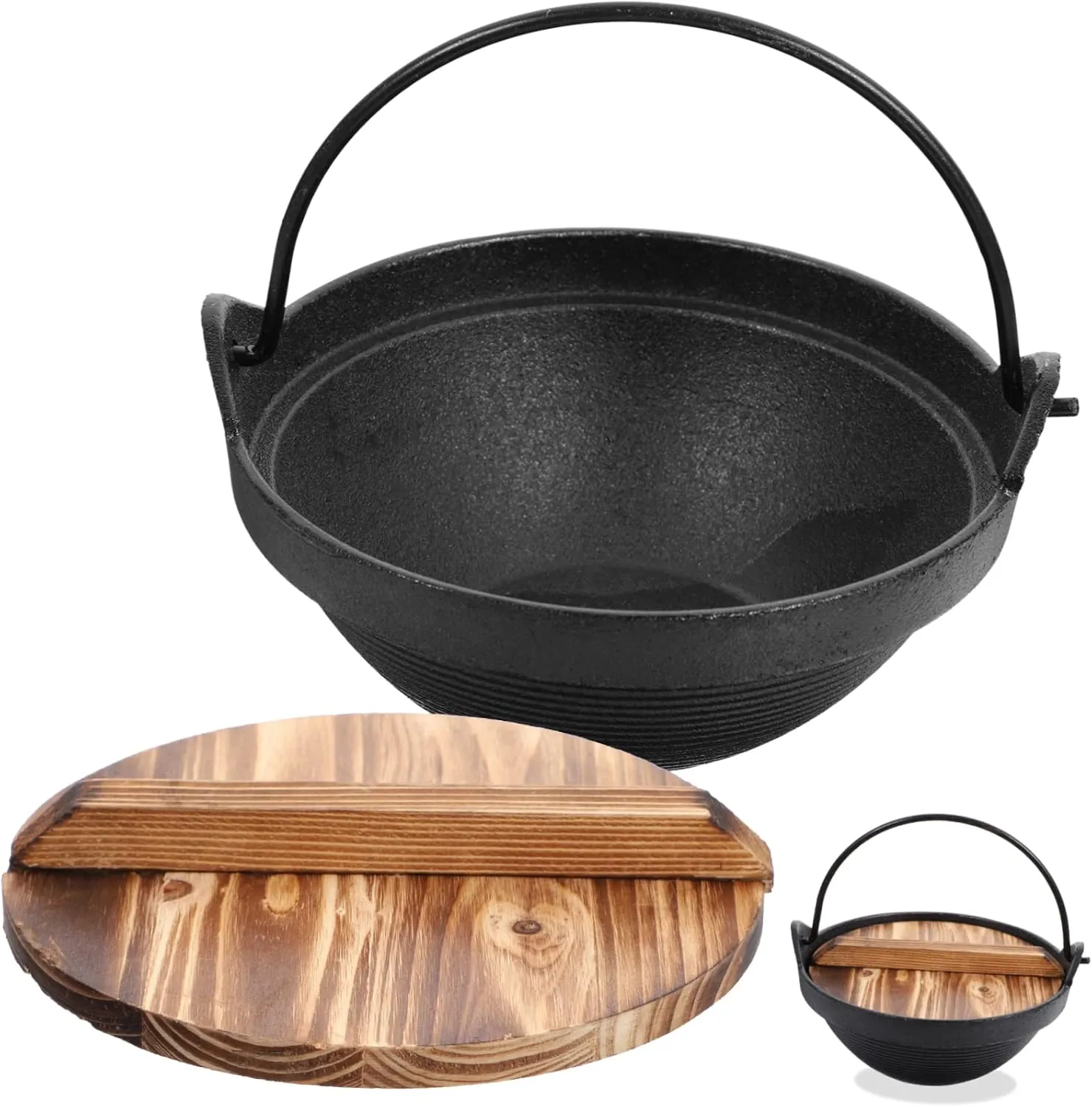 1set Cast Iron Japanese Style Soup Pot Non-stick Cooking Utensil for Stewing and Porridge Ergonomic Handle for Camping and Home Use Hot Pot Design