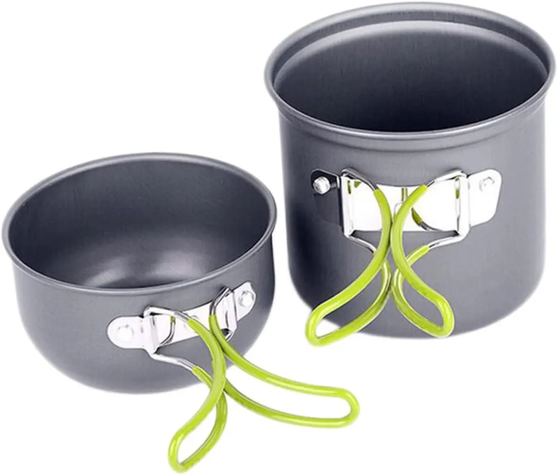 1Set Cooking Pot Durable Cooking Supplies for Outdoor Camping Hiking and Travel Cookware for Prep Lightweight and Portable