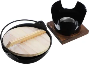 1set Outdoor Cast Pot Multifunctional Hot Pot Stove Base for Camping Picnic and Outdoor Cooking High Temperature Tolerance Lightweight Portable Cookware