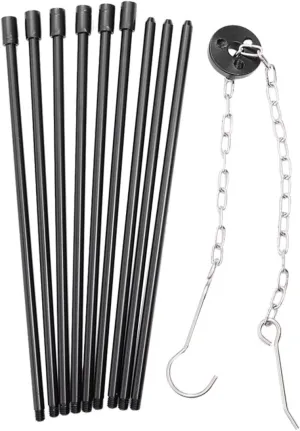 1set Outdoor Cooking Tripod Stand Campfire Equipment Lightweight Sturdy Essential for Camping Adventures Includes Chain and Storage Bag Black