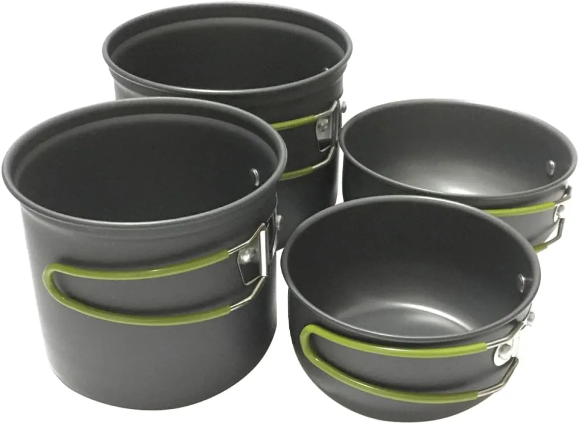 1Set Portable Camping Cookware Lightweight Outdoor Cooking Utensils for Picnic Hiking Travel Durable Easy to Carry for People