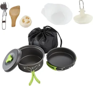1set Portable Camping Cookware Picnic Cooking Utensils Storage Bag for Hiking and Outdoor Cooking Lightweight Easy to Clean Cookware for People