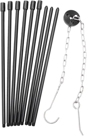 1set Portable Grill Tripod Cooking Stand for Camping Hiking Bbq Carry Bag for Outdoor Cooking Campfire Use Black