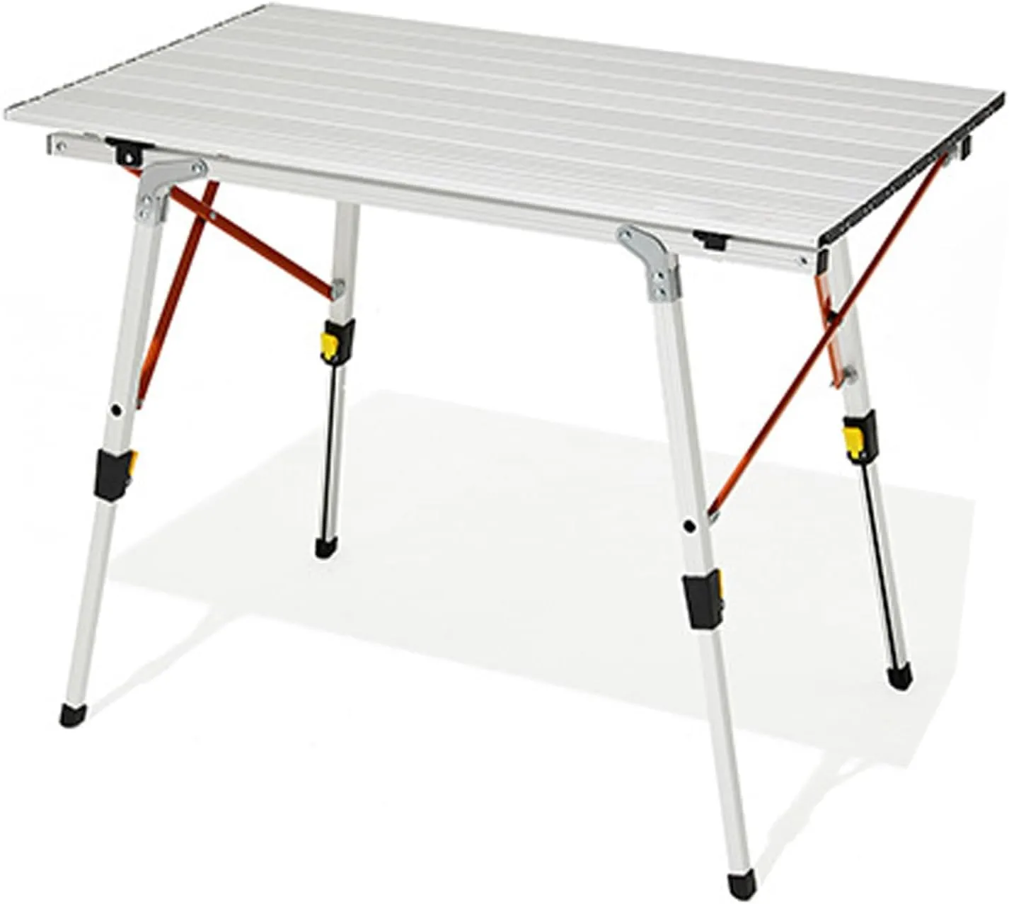 2-6 People Stretchable Camping Table, Roll-Up Lightweight Picnic Table with Aluminum Tabletop & Carrying Bag, Portable Outdoor Folding Table for Hiking, Backpacking & Fishing(White,Style 1)