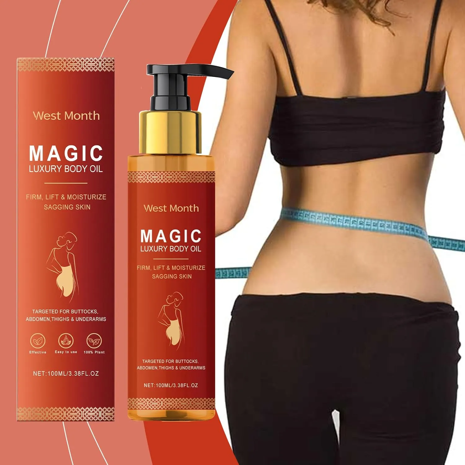 2 Pcs Magic Body Firming Oil, Hydrating and Firming Skin,Lightweight & Non-Greasy for Women Full Body Use.