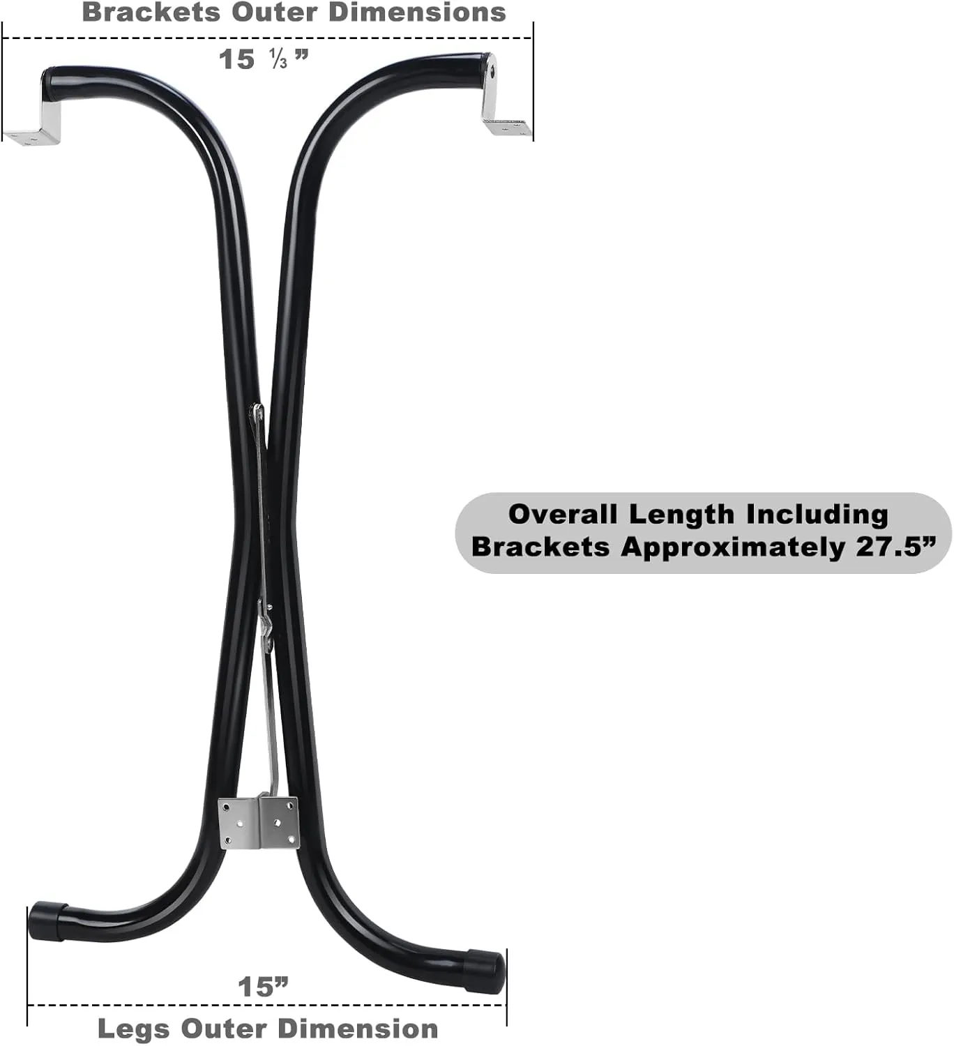 2 Pcs Rv Folding Table Leg 27.5" Black Foldable Table Legs for RV's and Cargo Trailers