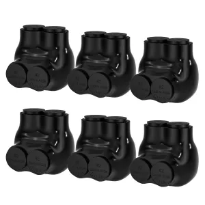 2 Port Insulated Connector Multi Tap Connector 2-14 AWG Aluminum to Copper Wire Connectors Single-Sided Entry Slotted Allen Hex - 6 Pack