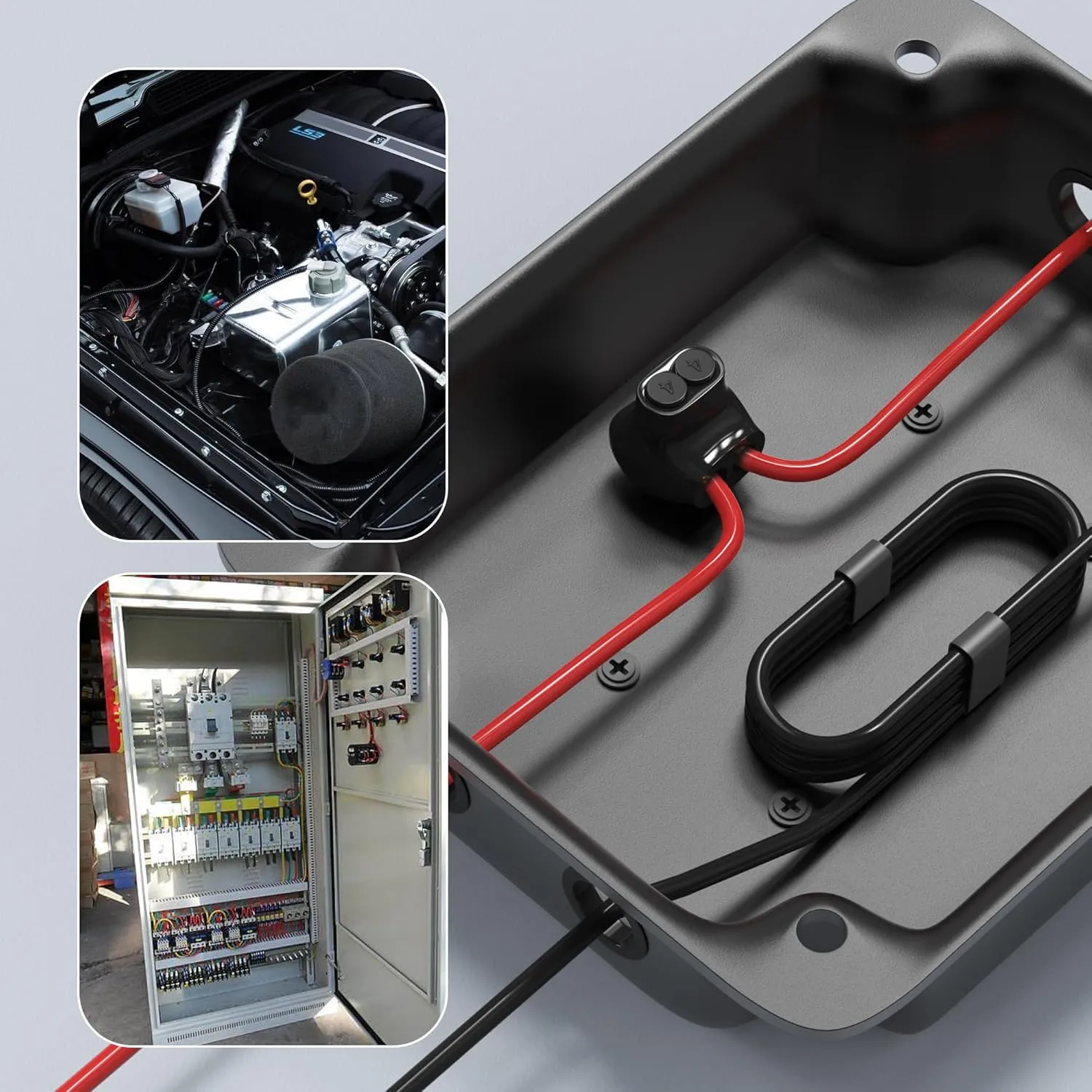 2 Port Insulated Multi Tap Connector 4-14 AWG Aluminum to Copper Wire Connectors Single-Sided Entry Aluminum Wire Connectors Slotted Allen Hex - 5 Pack