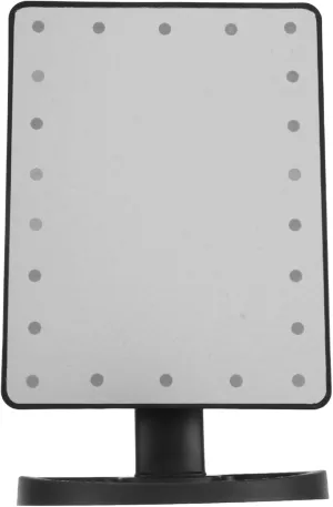 20 Touch Screen Makeup Mirror with Rotation Portable Black Tabletop Cosmetic Mirror for Easy Makeup Application Low Light Environments