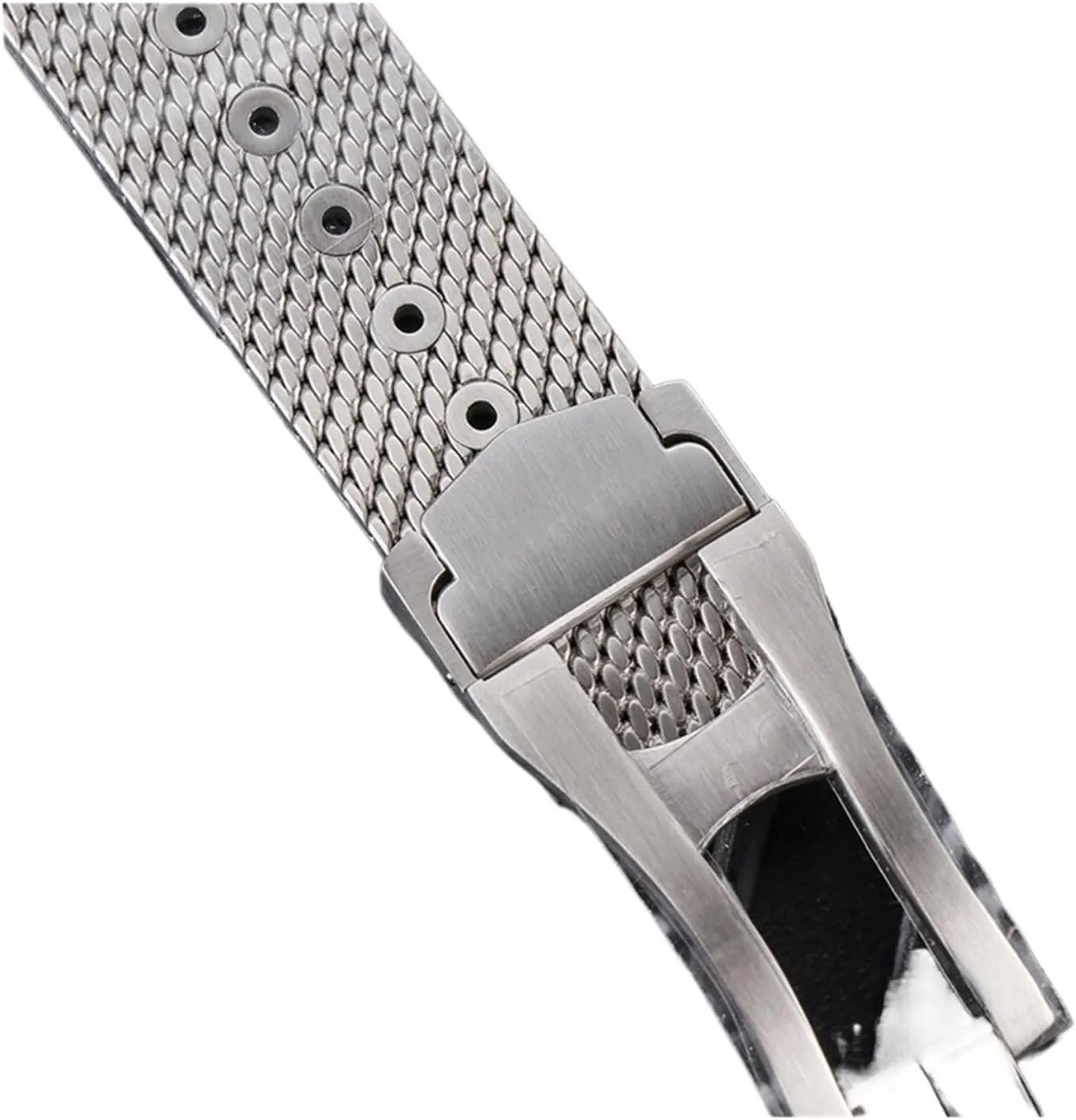20mm Silver Stainless Steel Strap Compatible With Omega007 Seamaster Luxury Mesh Band Bracelet Replacement Watch Accessories Parts