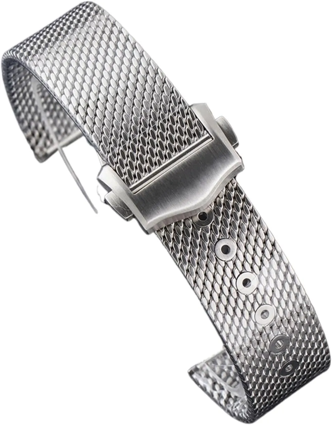 20mm Silver Stainless Steel Strap Compatible With Omega007 Seamaster Luxury Mesh Band Bracelet Replacement Watch Accessories Parts