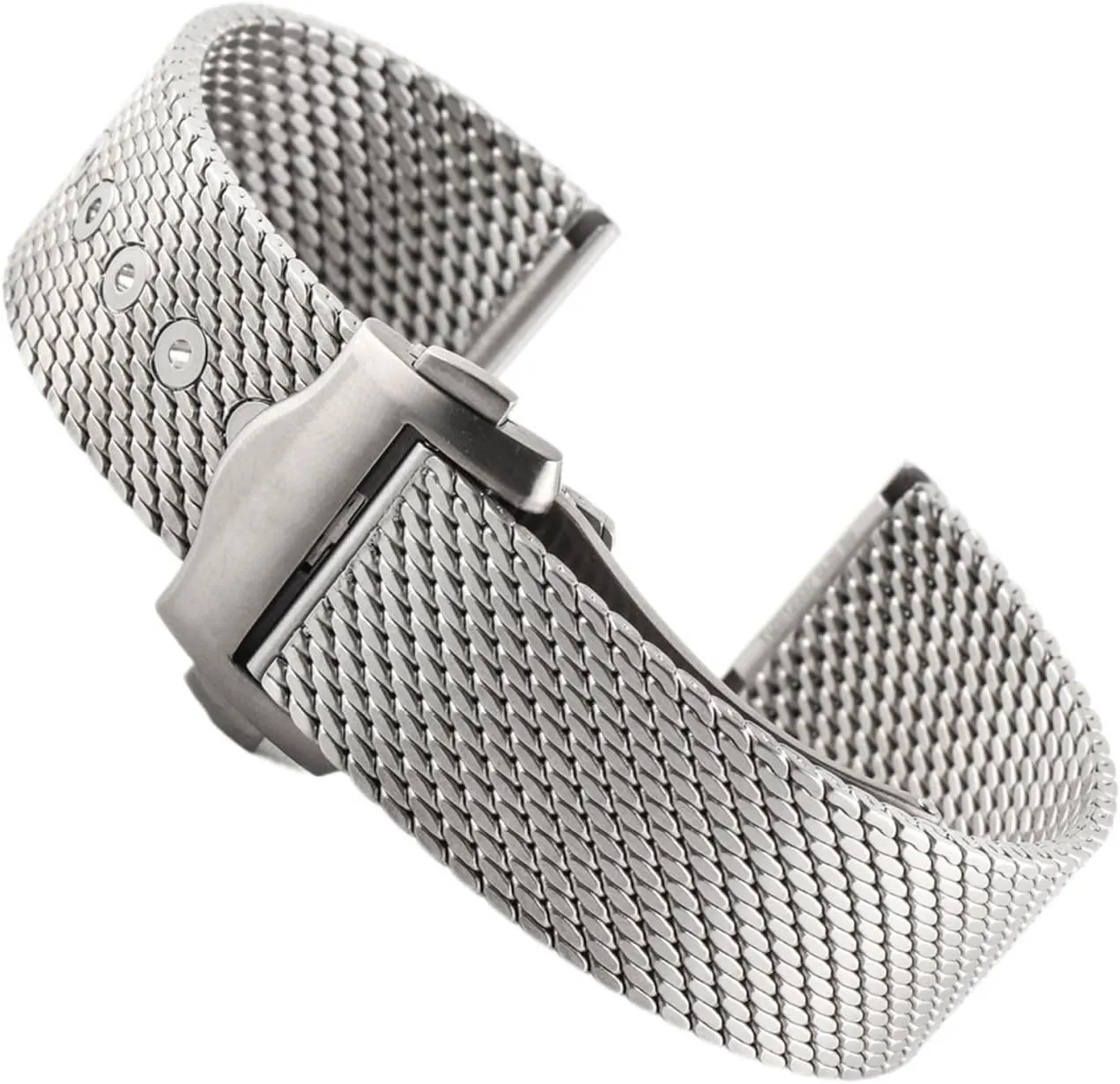 20mm Silver Stainless Steel Strap Compatible With Omega007 Seamaster Luxury Mesh Band Bracelet Replacement Watch Accessories Parts