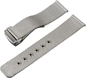 20mm Silver Stainless Steel Strap Compatible With Omega007 Seamaster Luxury Mesh Band Bracelet Replacement Watch Accessories Parts