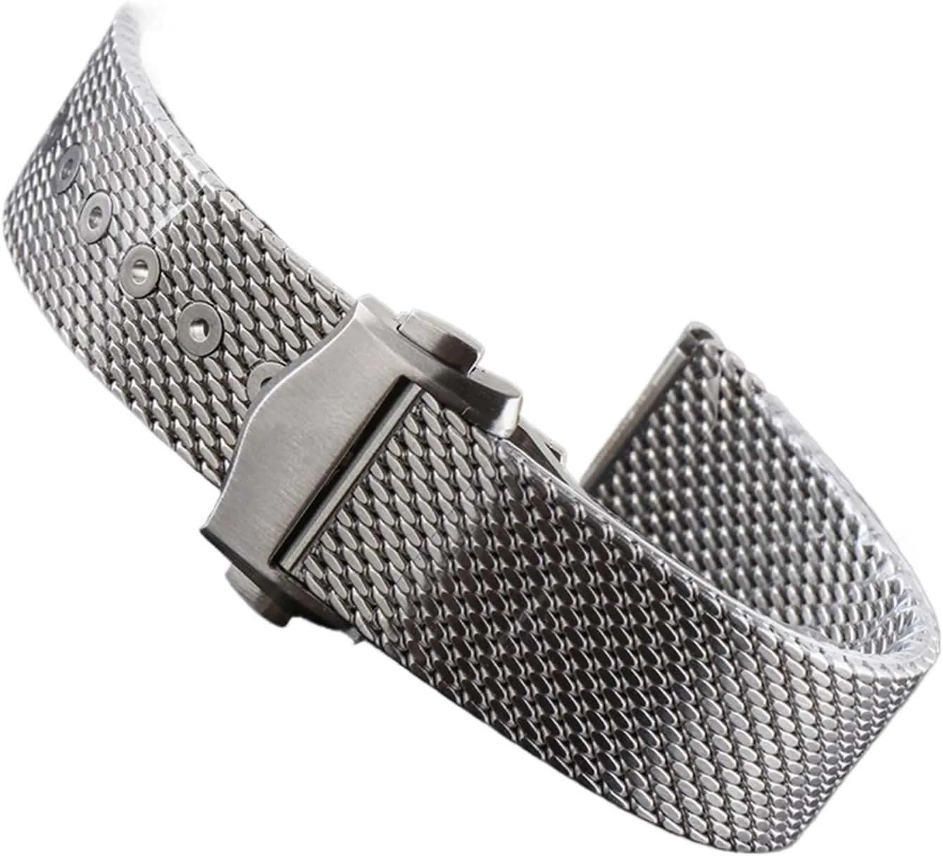 20mm Silver Stainless Steel Strap Compatible With Omega007 Seamaster Luxury Mesh Band Bracelet Replacement Watch Accessories Parts