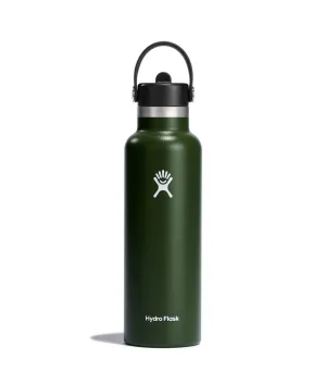 21 Oz Standard With Flex Straw Cap Olive