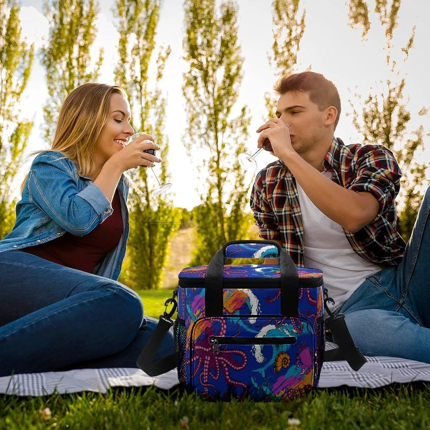 22.5L Waterproof Soft Cooler BagInsulated Lunch Box for Camping Fishing Beach Road Trips