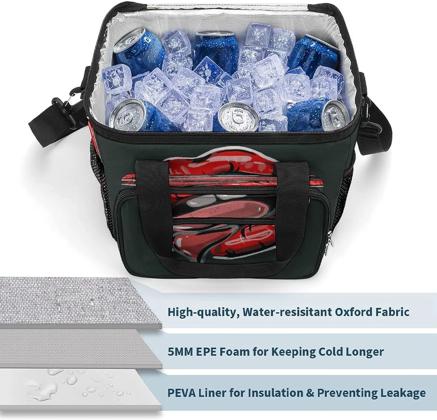 22.5L Waterproof Soft Cooler BagInsulated Lunch Box for Camping Fishing Beach Road Trips