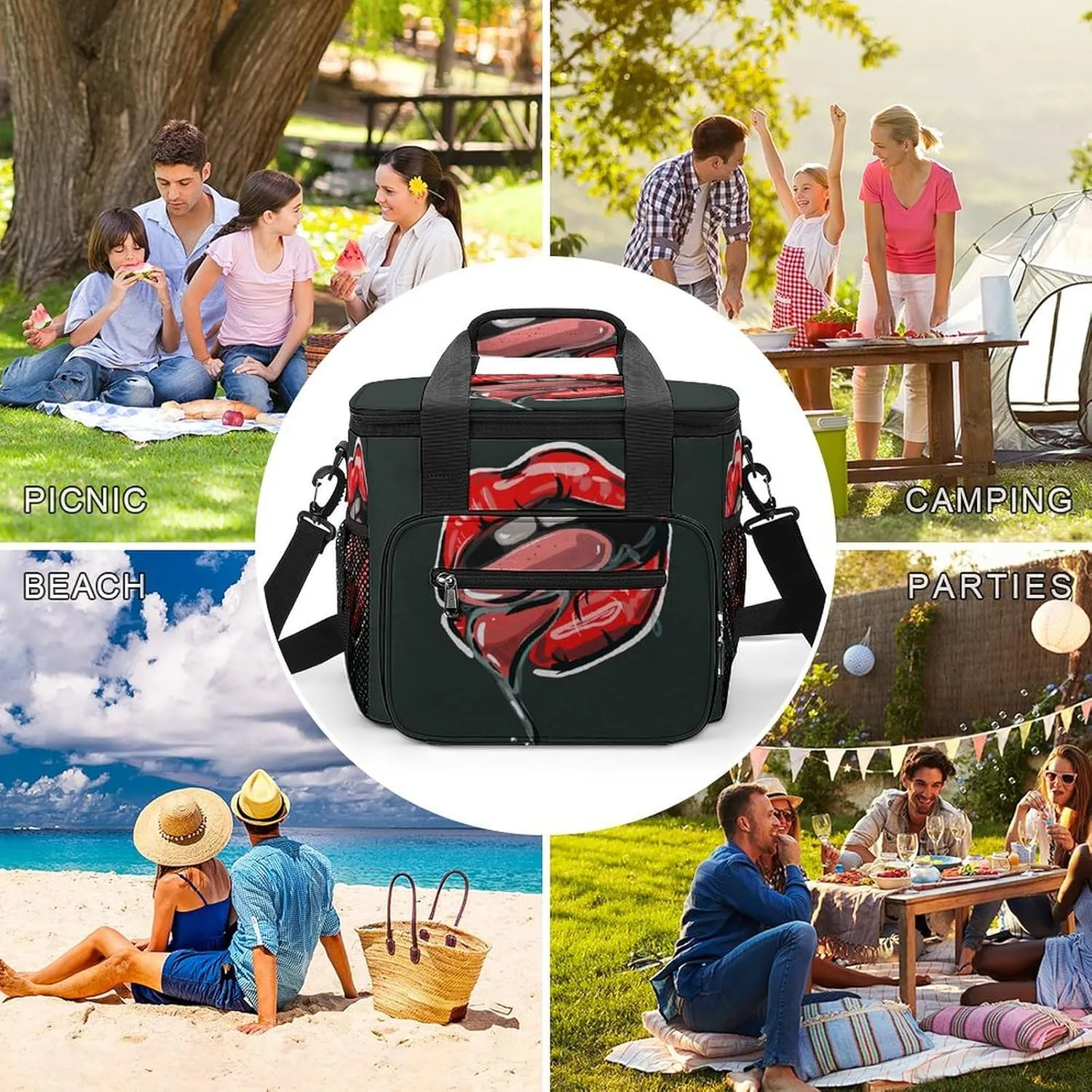 22.5L Waterproof Soft Cooler BagInsulated Lunch Box for Camping Fishing Beach Road Trips