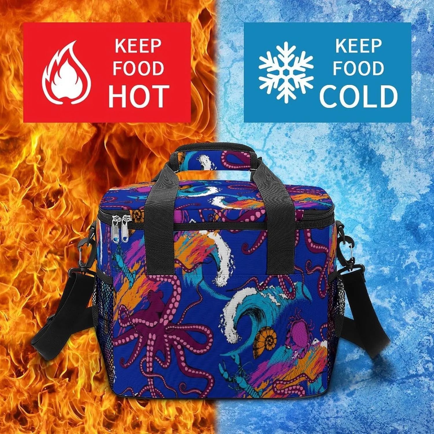 22.5L Waterproof Soft Cooler BagInsulated Lunch Box for Camping Fishing Beach Road Trips