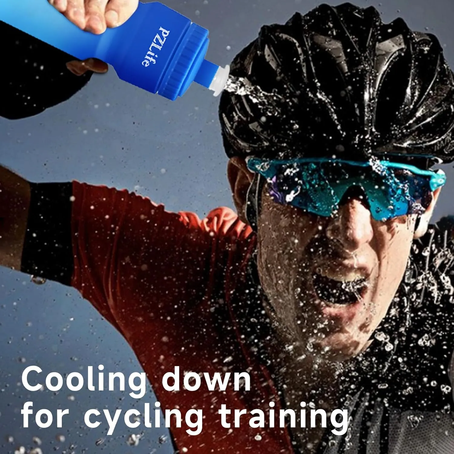 24oz Bike Squeeze Water Bottle, BPA Free Cycling Water Bottle,Leakproof, with Capacity Scale w/Pull Top Lid, Reusable Sport Water Bottle, for Bicycle, Gym,Mountain Bike 4Pack