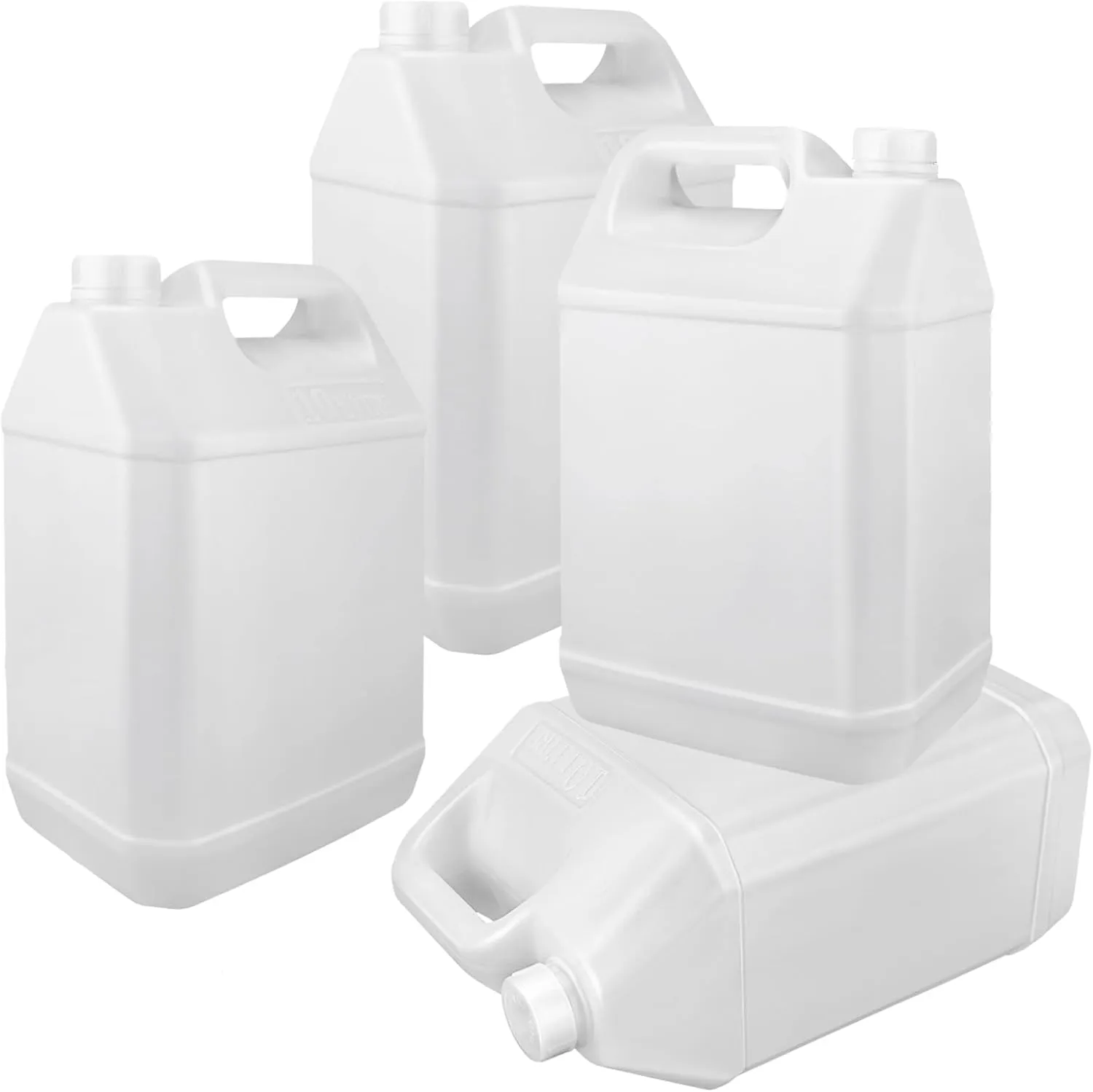 2.5 Gallon Water Jug, F-Style Plastic Jug, Water Storage Containers, Hdpe Containers with Leakproof Cap (4 Pack)