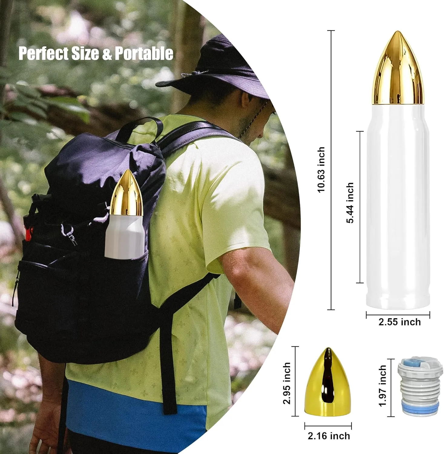 25 Pack Sublimation Water Bottle Blanks 17 oz Sublimation Bullet Tumbler Double Wall Stainless Steel Water Bottle Thermos Flask for Outdoor Travel Sports, Individually Box, White, Diy Gift