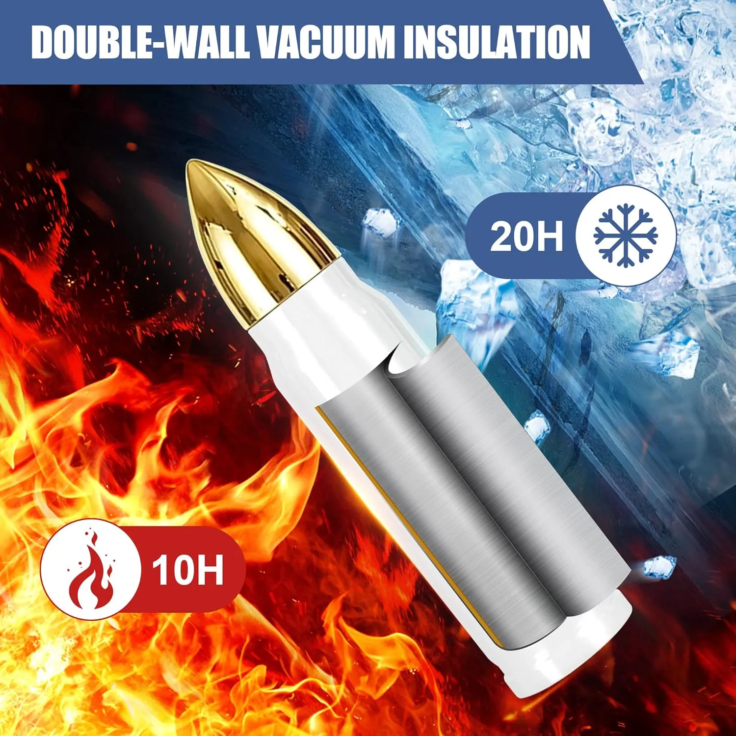 25 Pack Sublimation Water Bottle Blanks 17 oz Sublimation Bullet Tumbler Double Wall Stainless Steel Water Bottle Thermos Flask for Outdoor Travel Sports, Individually Box, White, Diy Gift