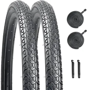 26 Inch Bike Tires，YILUXING 26 X 2.125(57-559) Folding Replacement Tires for Beach Cruiser Bike 2 Pack Bike Tires & Tubes