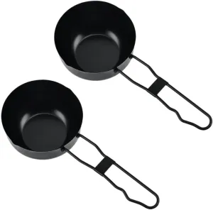 2pcs Portable Iron Cooking Pot for Outdoor Camping Picnic Stew Pots for Soup Ramen Rice Easy to Clean Kitchen Cookware