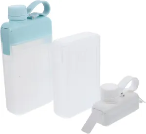 2Pcs Portable Water Bottle Leakproof Outdoor Flat Bottle for Travel for Sports Hiking and Camping Capacity for Hydration the Go
