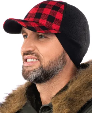 2SBR 2SABERS Mens Winter Hat with Earflaps and Visor - Warm Trucker Baseball Cap Hat
